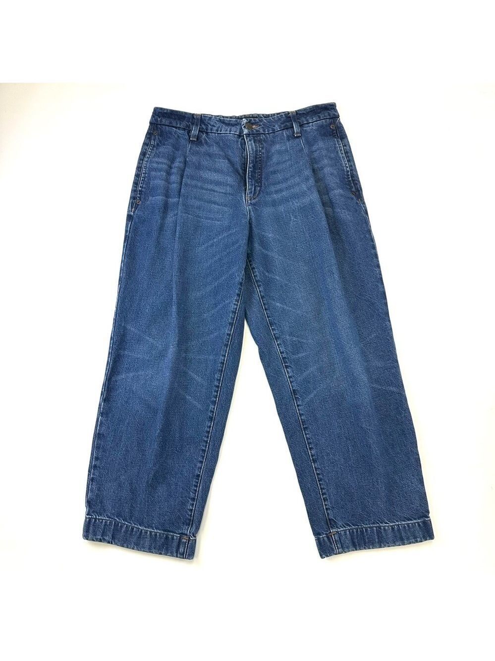Banana Republic pleat front jeans trouser womens Size 31 mid rise straight